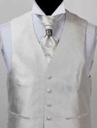 V-902 Chaleco Formal Seda Jacquard Pequeño Patrón Plata[Accesorios Formales] Yamamoto(EXCY) Subfoto