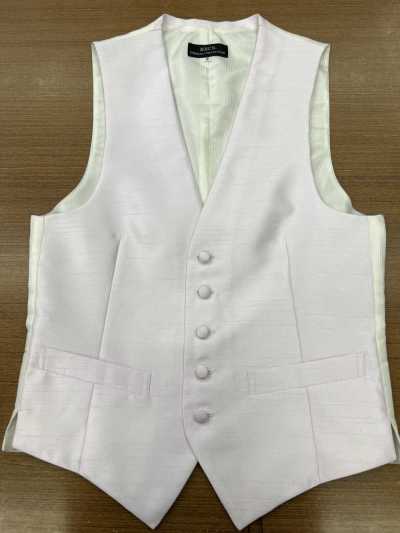 V-SPI Chaleco formal rosa confeccionado con shantung de satén en el reverso