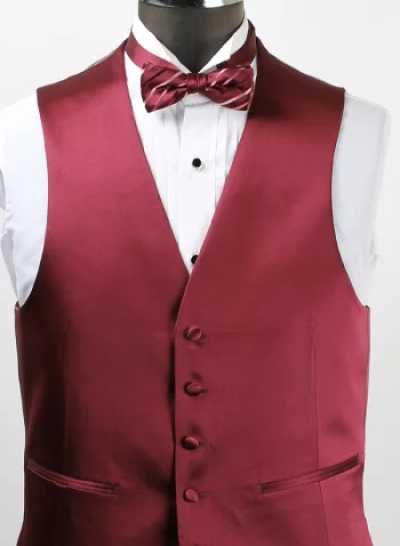 VANNERS-V-002 VANNERS Chaleco formal liso color vino