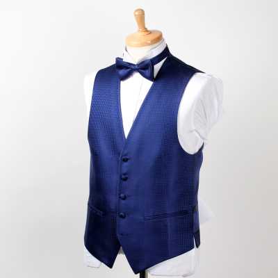 VANNERS-V-009 VANNERS Chaleco formal pata de gallo azul marino