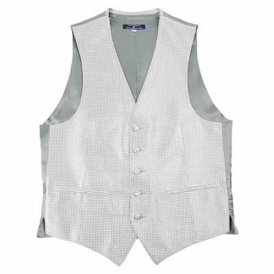 VANNERS-V-010 VANNERS Chaleco formal pata de gallo plateado