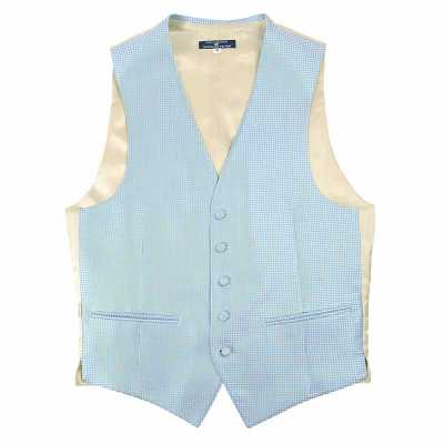 VANNERS-V-012 VANNERS Chaleco formal pata de gallo azul cielo