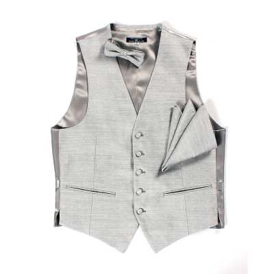 VANNERS-V-29 Chaleco de lunares en jacquard similar al denim con tejido VANNERS, gris hielo