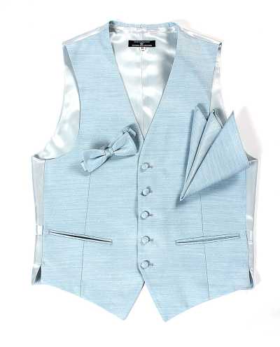 VANNERS-V-31 Chaleco confeccionado con tejido VANNERS, estampado de puntos, jacquard similar al denim, azul índigo