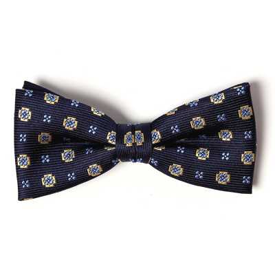 VBF-34 Pajarita confeccionada con tejido VANNERS, estampado pequeño, azul marino