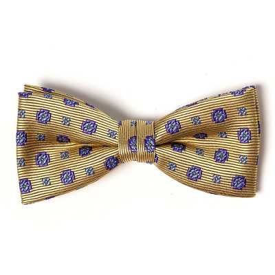 VBF-35 Pajarita hecha con tejido VANNERS, estampado pequeño amarillo