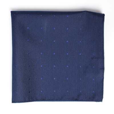 VCF-28 Principal elaborado con tejido VANNERS, patrón de lunares, jacquard tipo denim, azul marino