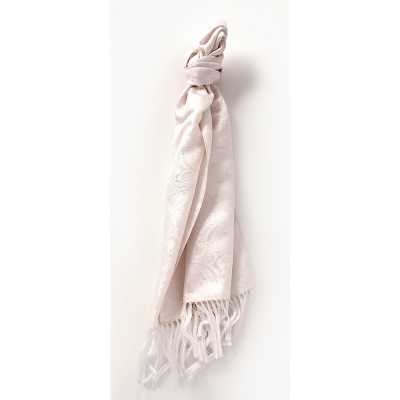 VST-3 Estola en tela de seda VANNERS, estampado paisley, blanco