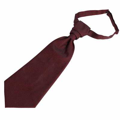 YT-23 Corbata ascot jacquard hecha en Japón (corbata europea) con patrón espiga, granate