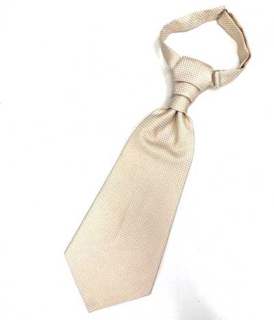 YT-26 Corbata ascot jacquard hecha en Japón (corbata europea) con estampado de cuadros, crema