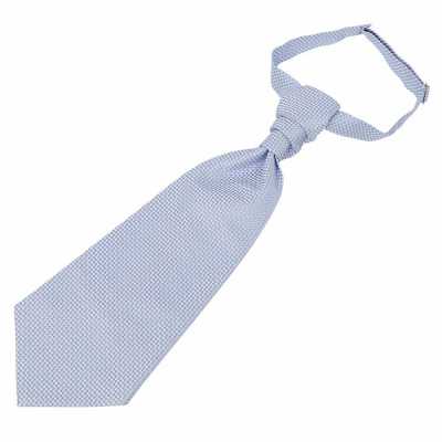 YT-27 Corbata ascot jacquard hecha en Japón (corbata europea) con patrón de cuadros azul sax