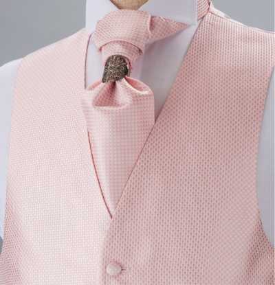 YT-984 Corbata ascot de seda fabricada en Japón (corbata europea), patrón de panal, rosa