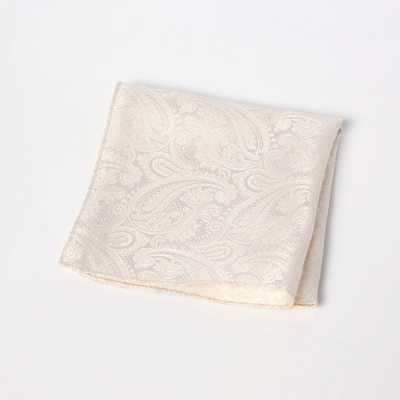 VCF-40 Pañuelo de bolsillo de tela VANNERS, estampado paisley, blanco champán