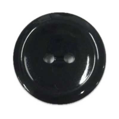 H-3 Botón negro brillante de dos agujeros para ropa formal
