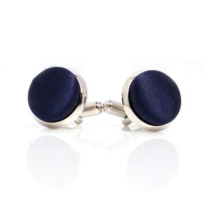 CUFF-V01 VANNERS gemelos recubiertos de tela de seda, azul marino