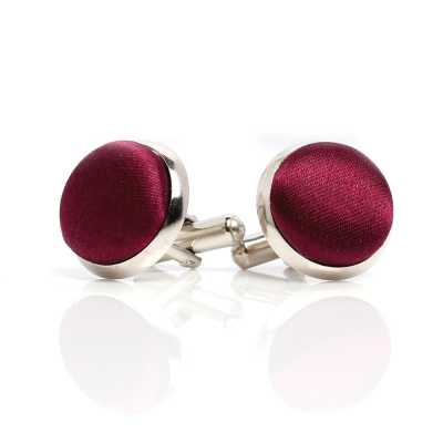 CUFF-V02 Gemelos forrados hechos con tela de seda VANNERS, vino