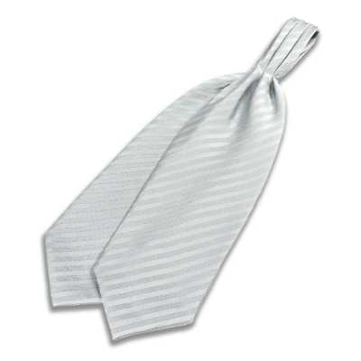 VANNERS Corbata ascot de seda espiga plateada