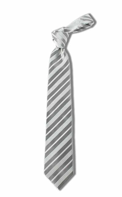 HVN-52 VANNERS Corbata De Seda Hecha A Mano A Rayas Plata