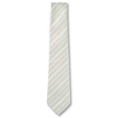 NE-943 Corbata formal de rayas gris claro hecha en Japón