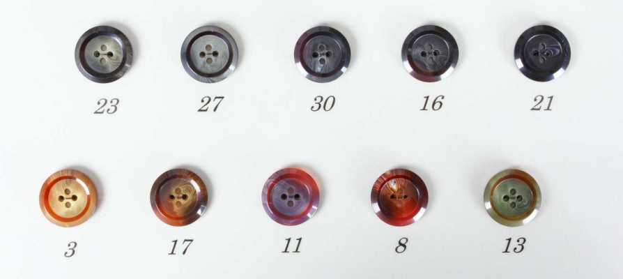 667 Botón de poliéster fabricado en Italia para trajes y chaquetas