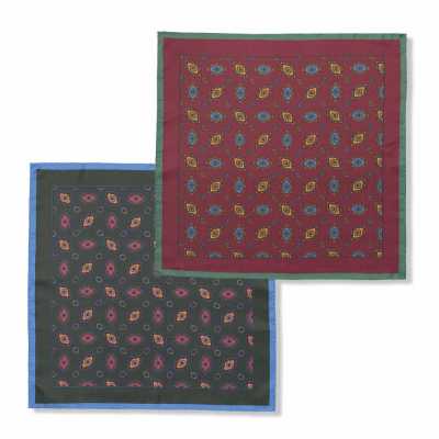 RKC-4883 Pañuelo de bolsillo de seda estampada con motivo Komon EXCY FORMAL