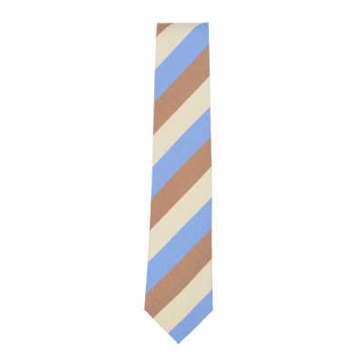 HVN-61 Corbata de seda hecha a mano VANNERS, regimental, azul cielo/camel