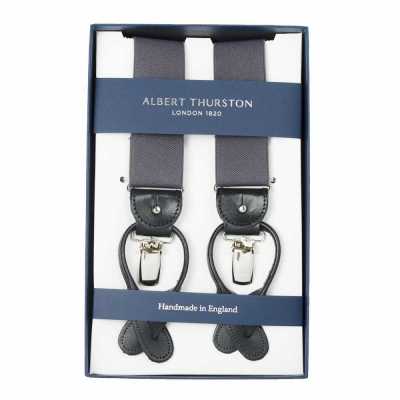 AT-DARKGREY ALBERT THURSTON Tirantes gris oscuro elástico (goma) 2 en 1