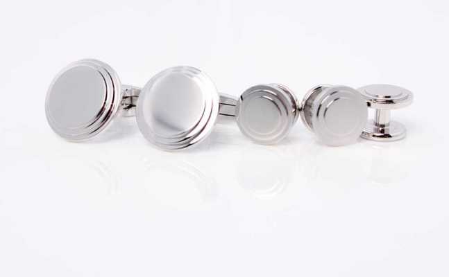CU925-3G Set de gemelos y botones de camisa de plata de ley EXCY LEGEND Staya