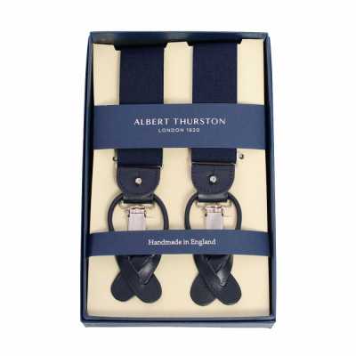 AT-NAVY-XL Tirantes Albert Thurston, azul marino liso, 35MM, talla XL
