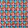 A7545 LINTON Linton Tweed Made In England Textil Naranja X Azul Turquesa X Rosa