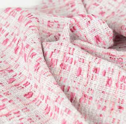 Z7575 LINTON Linton Tweed Fabricado En Inglaterra Textil Blanco X Rosa LINTON Subfoto