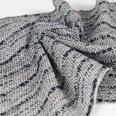 Z30040 LINTON Textil Tweed Made In England Azul Marino X Blanco X Azul Lame Thread LINTON Foto secundaria