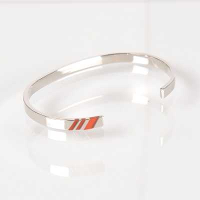 BR-2 Pulsera hecha en Japón Regimental de ágata roja