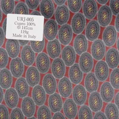 URJ-005 Forro estampado de cupro 100% fabricado en Italia, estampado de pequeños motivos