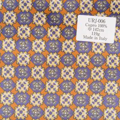 URJ-006 Hecho en Italia, forro estampado 100% cupro, patrón Komon