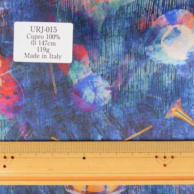 URJ-015 Hecho En Italia Cupra 100% Forro Estampado Patrón De Instrumento Musical Fantástico[Recubrimiento] TCS Subfoto