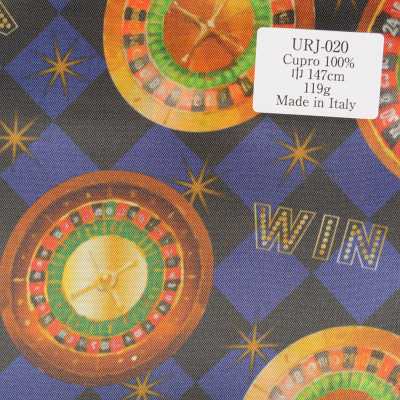 URJ-020 Hecho en Italia Forro estampado de 100% cupro Serie Casino Patrón de ruleta