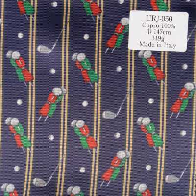 URJ-050 Hecho en Italia, forro estampado de Cupro 100%, estampado de golf