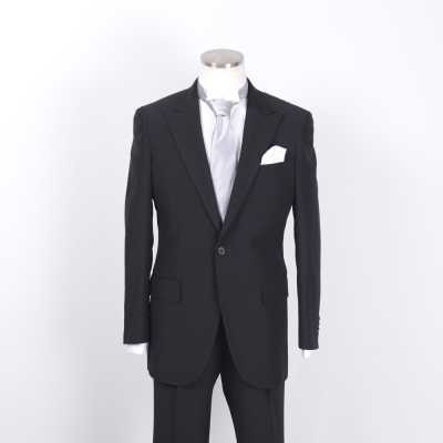 EFW-BKS Traje negro en tejido italiano Cerruti, prenda semi-formal