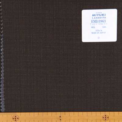 EMD3963 Colección De Lana Fina Vintage Micro Patrón Marrón Oscuro[Textil] Miyuki Keori (Miyuki) Foto secundaria