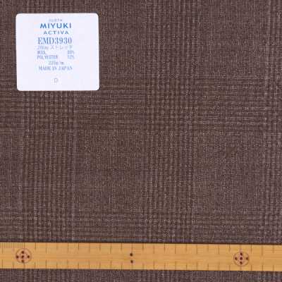 EMD3930 Natural Stretch Line Activa 2 Way Stretch Seersucker Marrón[Textil] Fábricas De Lana Miyuki Más fotos
