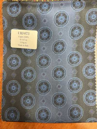 URJ-073 Hecho en Italia, forro estampado de cupro 100%, degradado azul marino