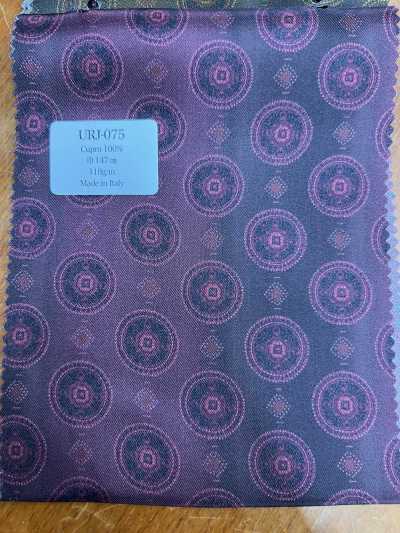 URJ-075 Hecho en Italia Forro estampado de cupro 100% degradado rojo oscuro