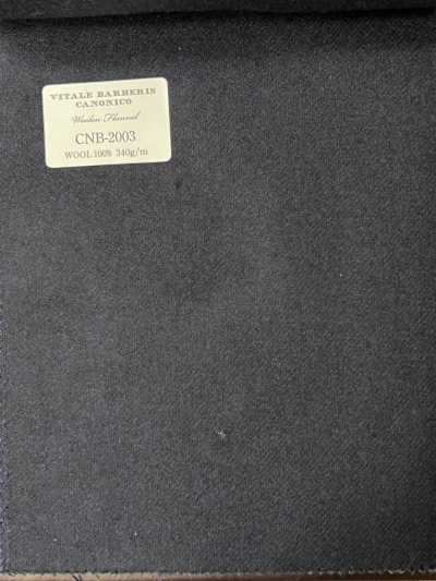CNB2003 CANONICO Franela de lana estándar liso azul marino oscuro