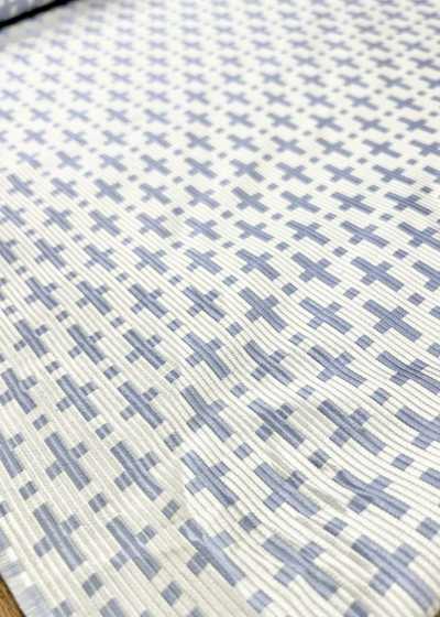 AI-12 Jacquard de seda con patrón geométrico blanco roto [Outlet]
