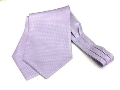 AS-112 Corbata ascot de seda fabricada en Japón, morada con brillo
