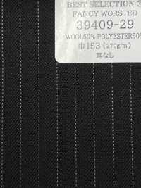 39409 FANCY WORSTED Resistente A Las Arrugas Lana Poliéster Raya De Tiza[Textil] Compañía Kunishima Co., Ltd. Foto secundaria