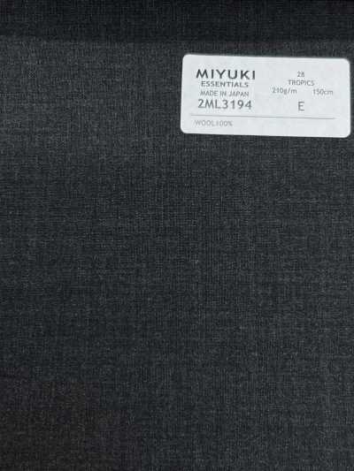 2ML3194 26SS Miyuki Fabric MIYUKI Essentials TROPICS gris carbón liso