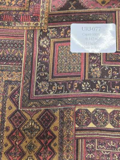 URJ-077 Hecho en Italia, forro estampado de 100% cupro, multidesenho, Burdeos