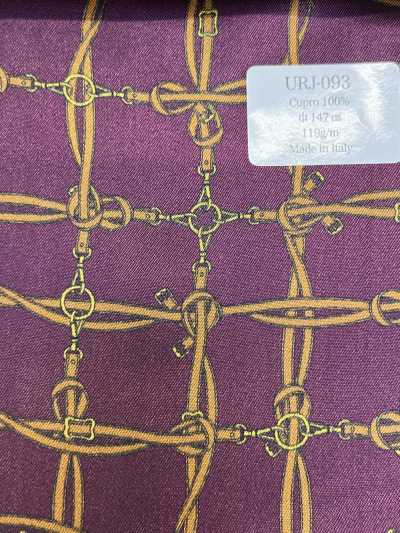 URJ-093 Hecho en Italia Cupro 100% Forro estampado de cuadros tipo cinturón rojo vino